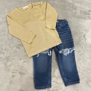 18 Month Baby Boy Long Sleeve Tee /Jeans Bundle